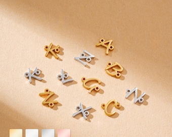 925 Sterling Silver Letter Connector Charm, Tiny Letter Connector Charm, Personalized Charm