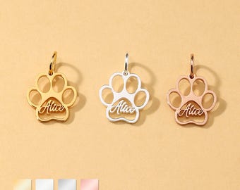 Sterling Silver Custom Dog Paw Charm, Personalized Pet Pendant, Jewelry Making