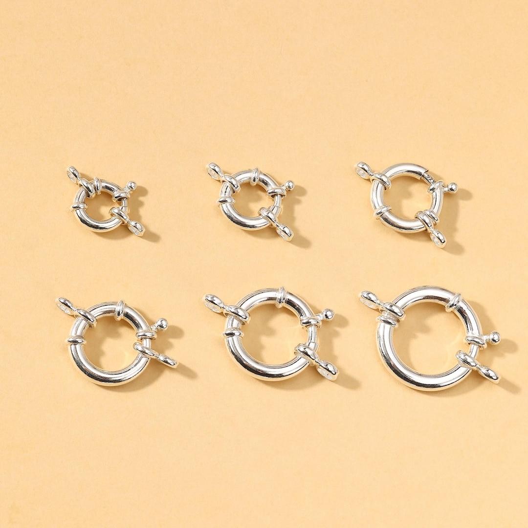 925 Sterling Silver Wheel Clasp, Spring Clasp, Steering Wheel Clasp ...