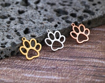 925 Sterling Silver Cat Paw Print Charm, DIY Jewelry Material