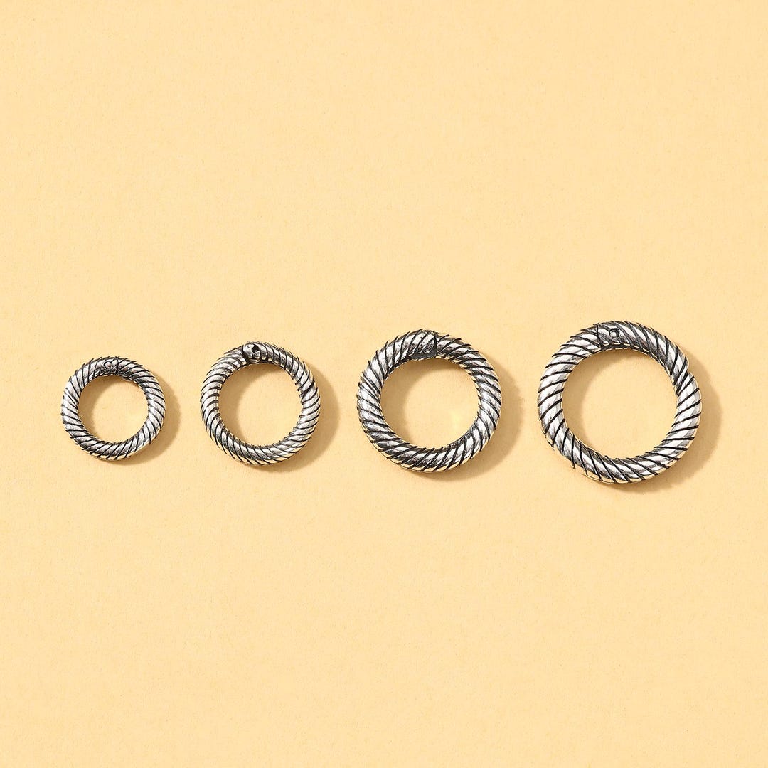 925 Sterling Silver Round Spring Clasp, 10mm 12mm 14mm 16mm Spring ...