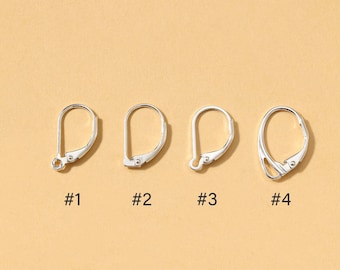925 Sterling Silver Earring Clip, Earring Plain Leverback, Silver Earring Clasps, Earring Attachment Finding