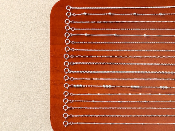 925 Sterling Silver Necklace Bracelet Chain, Silver Chain Necklace Bracelet, Satellite Paperclip Figure Bar Starburst Necklace Bracelet