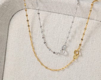 925 Sterling Silver Sequin Necklace Bracelet Chain, Gold/Silver/White Gold Sequin Chain Necklace, Jewelry Making Supplies