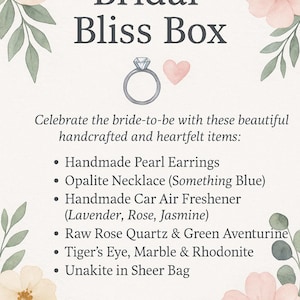 Bridal Bliss Box: Wedding Day Gift Set | Bridal Shower Gift Box | Crystal Set for Love, Luck, and Calm Wedding Energy | Gifts for Mrs