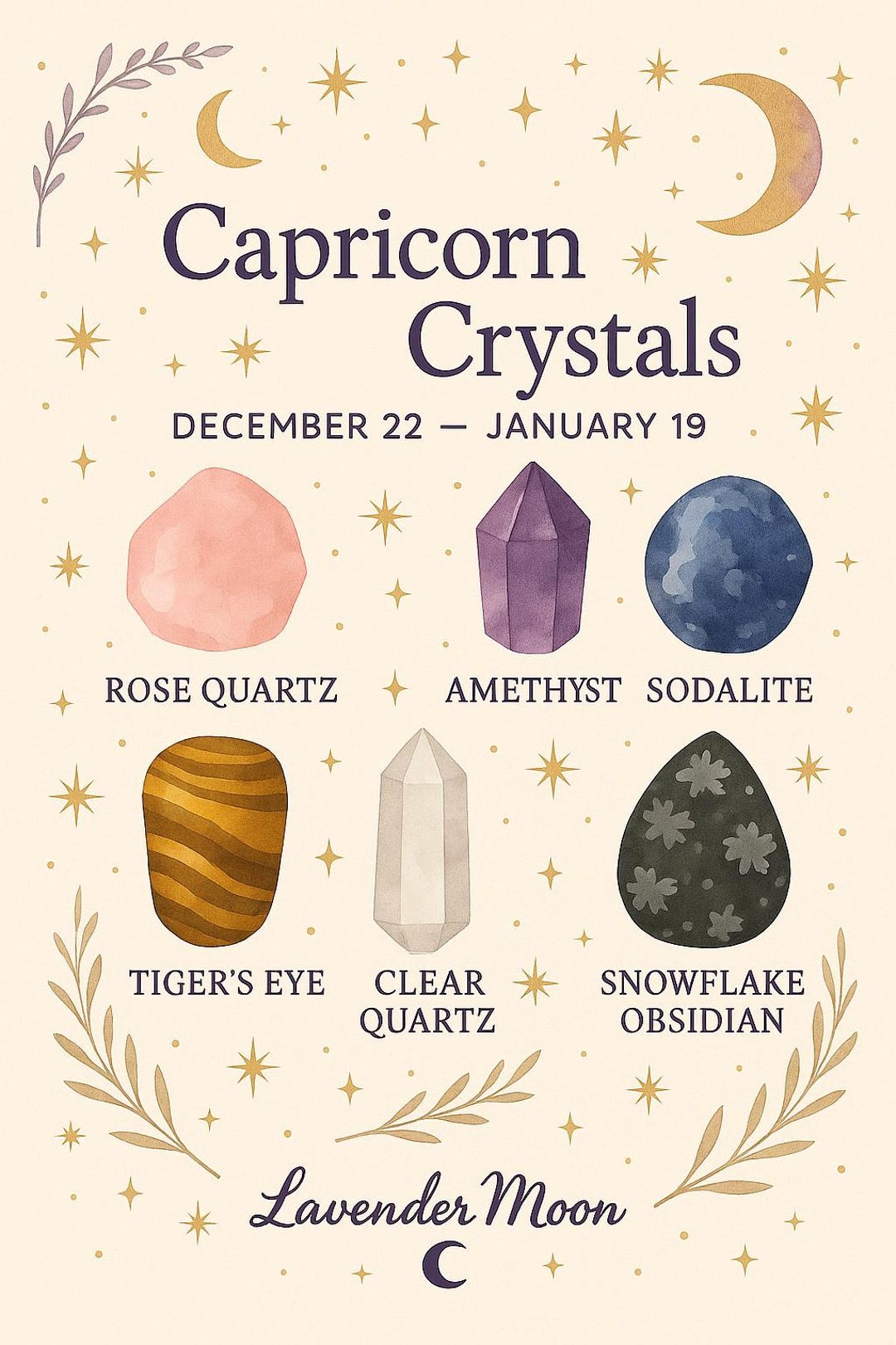 Capricorn Crystal Set – Zodiac Stones for Capricorn (december 22 ...