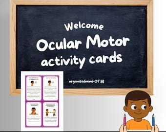 Ocular Motor Activity Cards for Reading, Handwriting & ADL.  Occupational Therapy. (Digital Download)