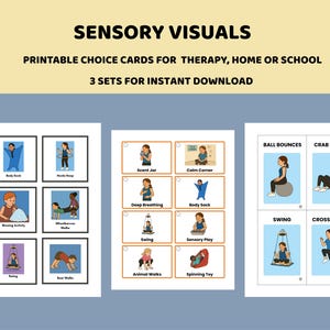 Sensory Activity Cards: 36 Printable Visual Supports (A4 PDF)