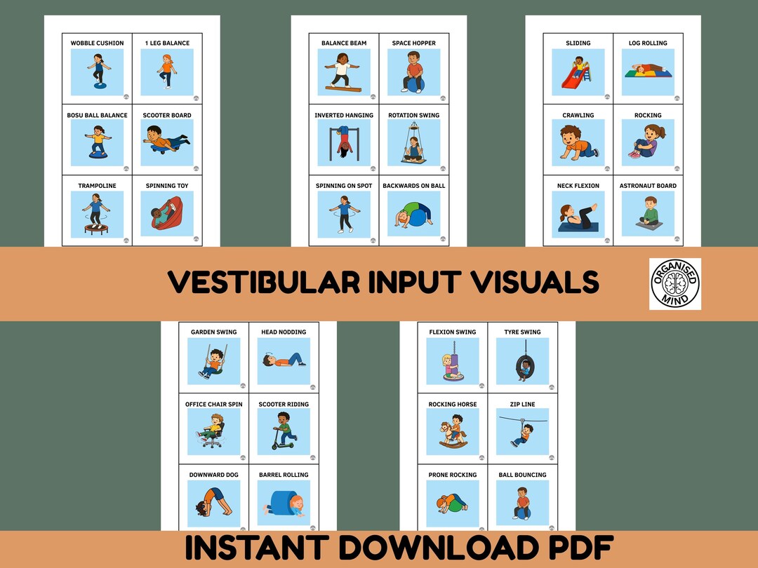 Vestibular Input for Kids. Sensory Diet Printable Picture Cards ...