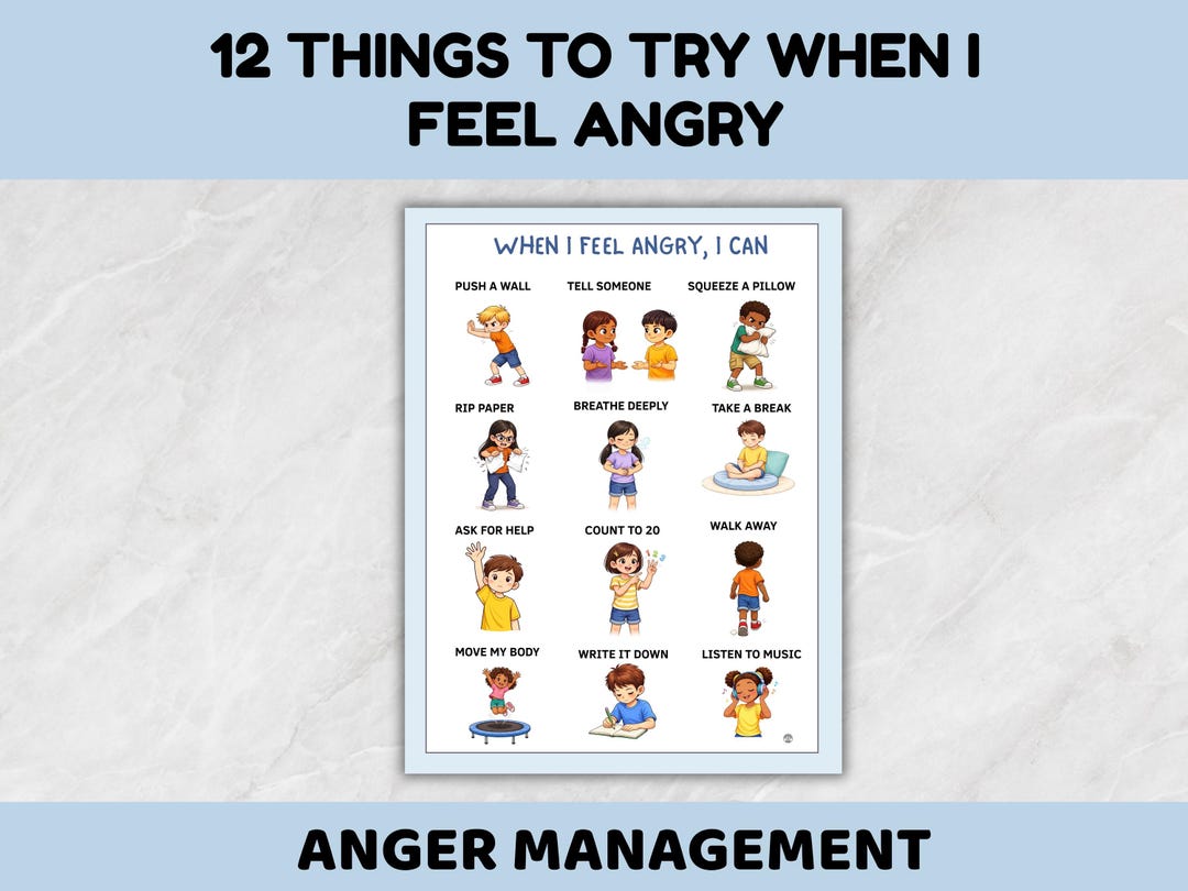 Anger Management Strategies Chart – Emotional Regulation for Kids ...
