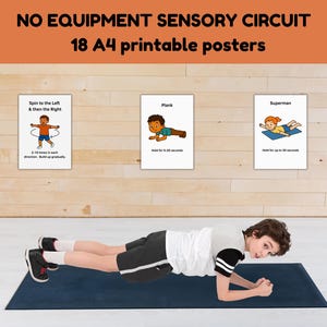 Kids Exercise A4 Posters. Movement Break Gross Motor Skills. Occupational Therapy (Digital Download) image 2