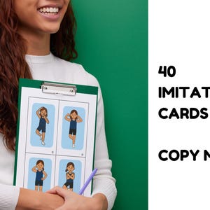 Copy Me Movement Cards - Motor Planning and Sequencing Skills. Occupational Therapist Created. Instant Download image 3