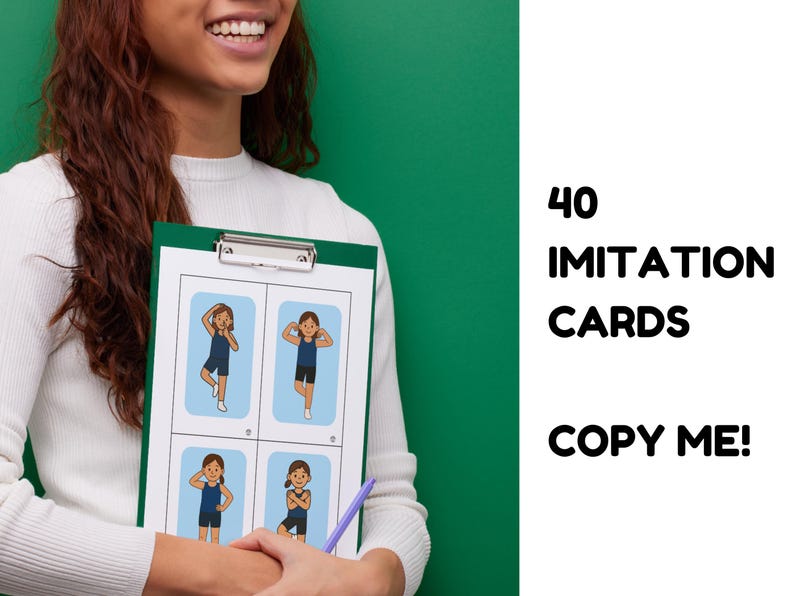 Copy Me Movement Cards - Motor Planning and Sequencing Skills. Occupational Therapist Created. Instant Download image 3