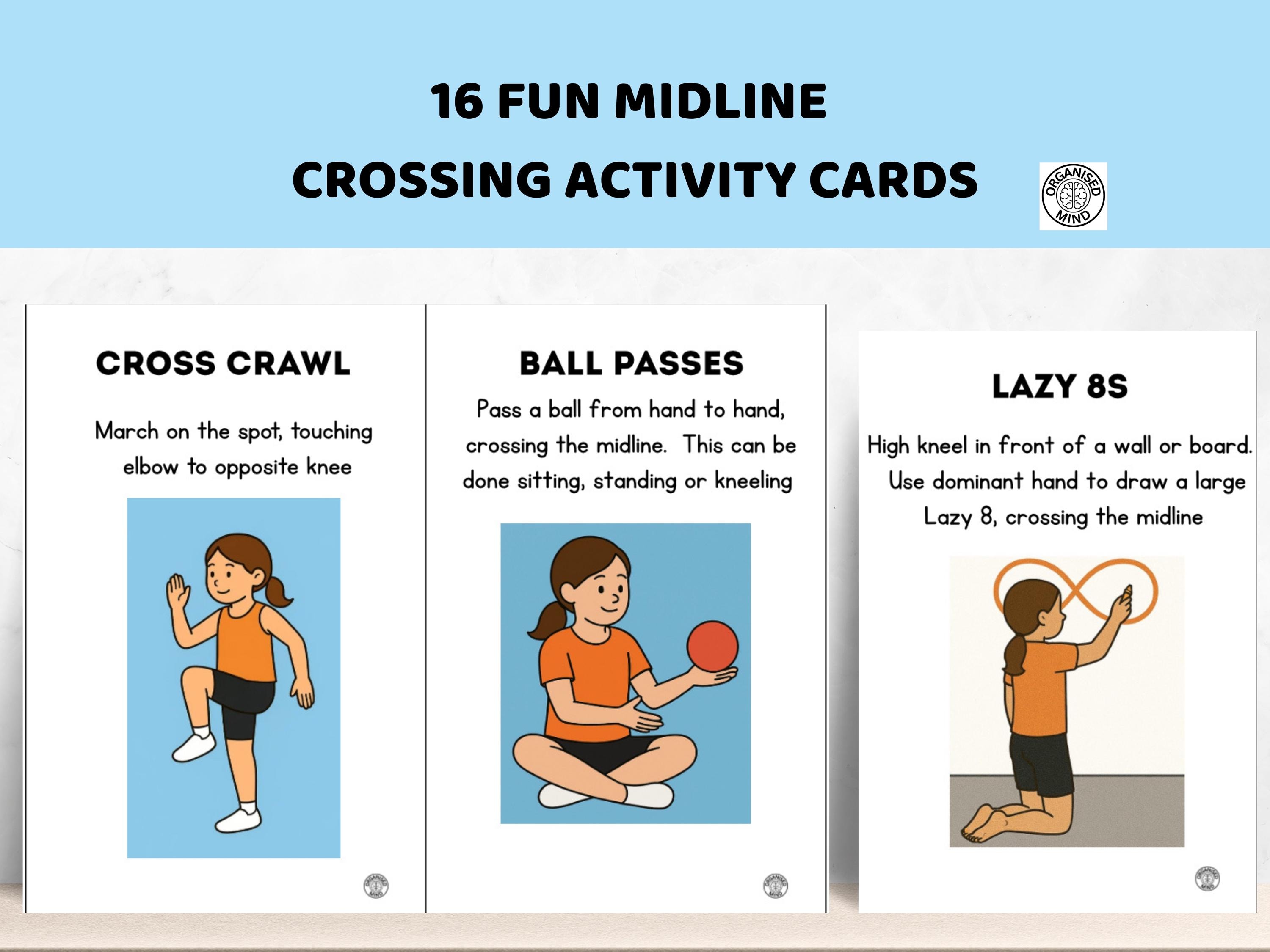 Midline Crossing Activity Cards A Printable OT Toolkit for