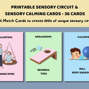 Sensory Circuit Cards | 36 Occupational Therapy Activities | Instant Download | Sensory Diet Visuals | Movement Break Visual Support