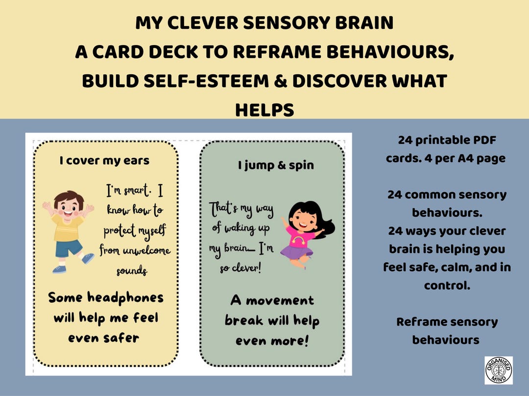 Reframe Card.pdf Neurodivergent Affirming Cards | 24 Printable Sensory Behaviour ...