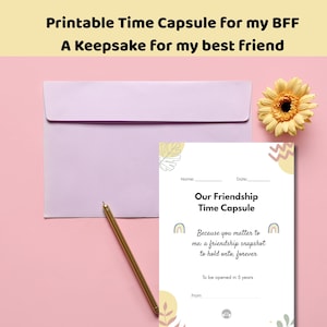 Cápsula del tiempo de recuerdo para mejores amigos/Regalo de amistad imprimible/Libro de recuerdos para amigos