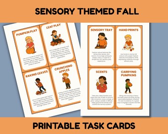 Autumn / Fall Themed Sensory Diet Cards.  Digital Download.  Instant PDF Download.  OT created.