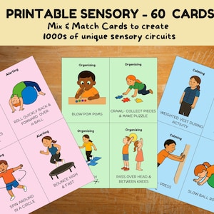 Tarjetas de circuitos sensoriales: 60 imágenes imprimibles para terapia ocupacional (descarga digital)