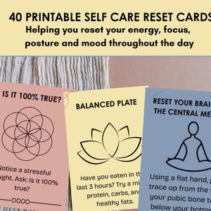 Siéntete despejado, con energía y concentrado de nuevo / 40 tarjetas holísticas de reinicio para la calma, el equilibrio y el autocuidado diario