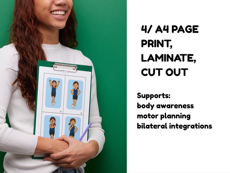 Copy Me Movement Cards - Motor Planning and Sequencing Skills. Occupational Therapist Created. Instant Download image 9