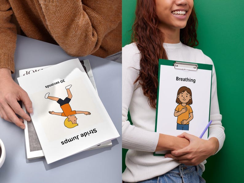 Kids Exercise A4 Posters. Movement Break Gross Motor Skills. Occupational Therapy (Digital Download) image 1