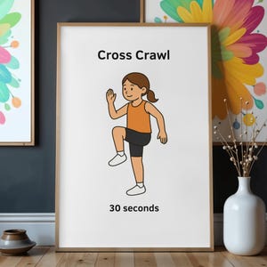 Kids Exercise A4 Posters. Movement Break Gross Motor Skills. Occupational Therapy (Digital Download) image 4