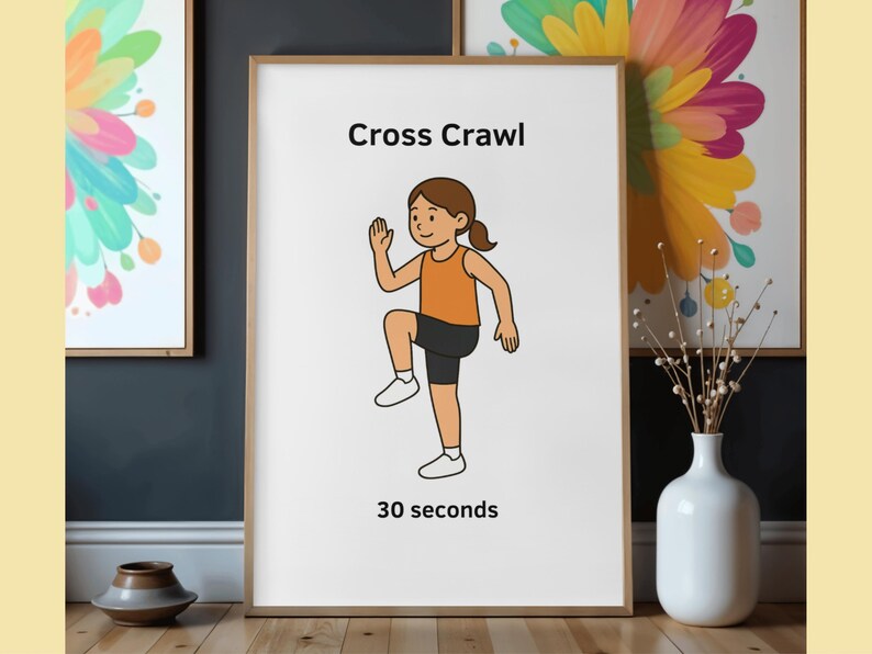 Kids Exercise A4 Posters. Movement Break Gross Motor Skills. Occupational Therapy (Digital Download) image 4