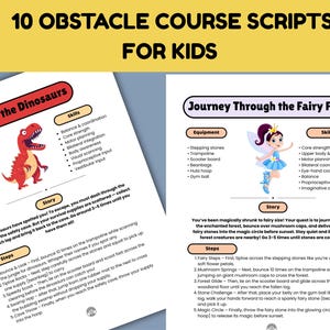 Guiones de carrera de obstáculos / Habilidades sensoriomotoras / Terapia ocupacional / Pausas de movimiento / PDF A4 imprimible