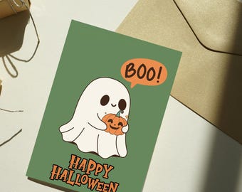 Carte d'Halloween fantôme - imprimable