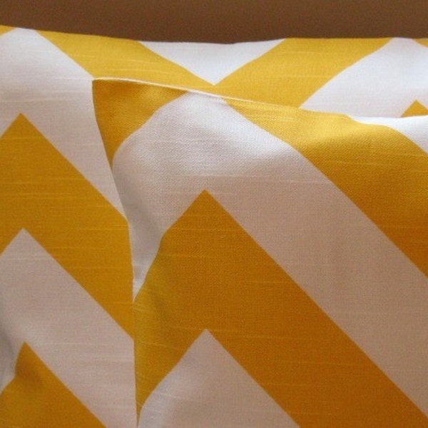 NEW Texture Corn Yellow Collection Two 20 x20 Pillow Covers Premier Prints Chevron Large Zigzag