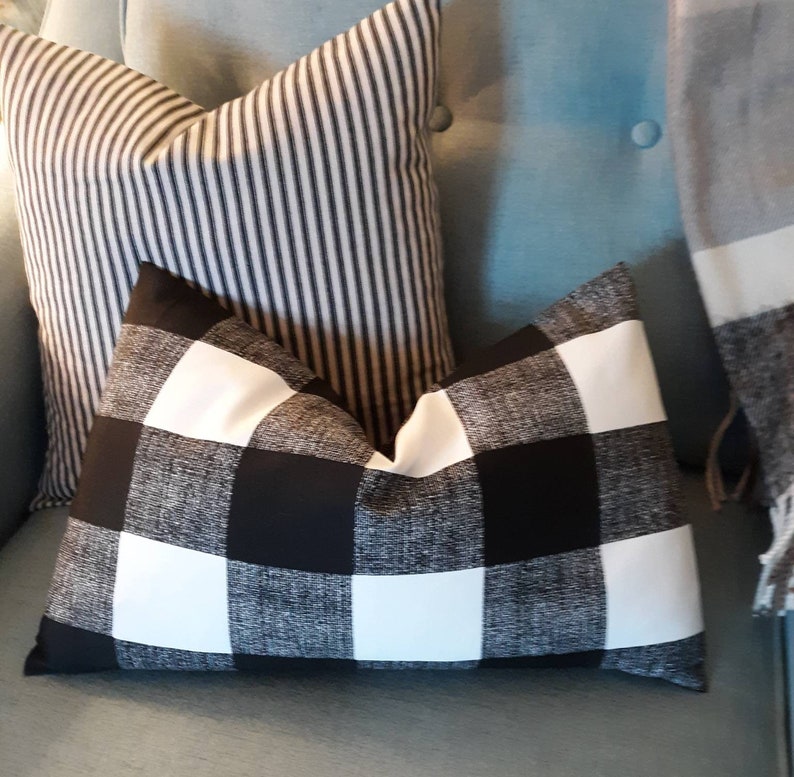 SALE 12 X 18 OUTDOOR Lumbar Pillow Black Buffalo Outdoor Etsy