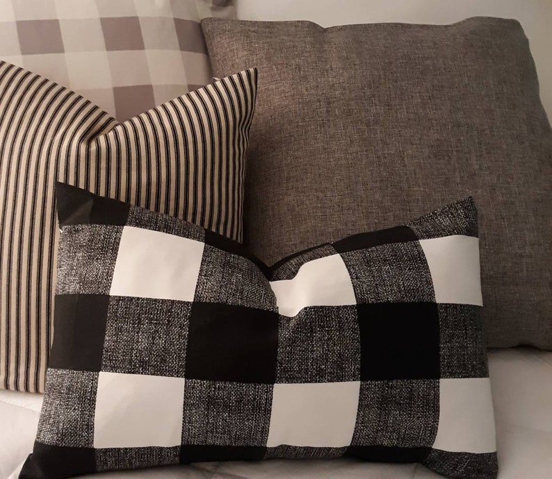 SALE 12 X 18 OUTDOOR Lumbar Pillow Black Buffalo Outdoor Etsy