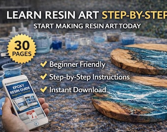 Guía de resina epoxi para principiantes: aprende a crear olas del océano, remolinos metálicos y técnicas de resina (tutorial en PDF)