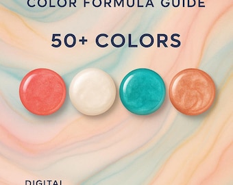 Guía de fórmulas de color para resina epoxi: más de 50 recetas, tabla de mezcla de pigmentos (descarga digital)