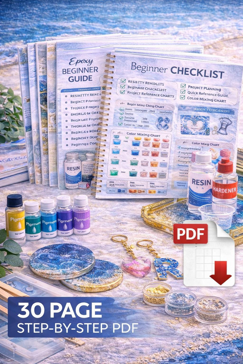 Digital Epoxy Resin Beginner Guide PDF – 30 Page Resin Art Tutorial ...