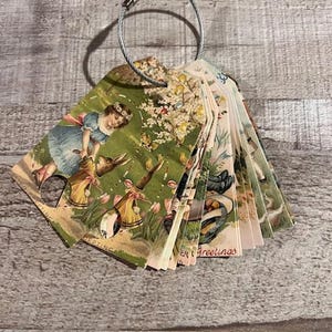gouttes de fil de Pâques vintage | Porte-soie dentaire | Lot de 20 cartes pour soie dentaire | E1