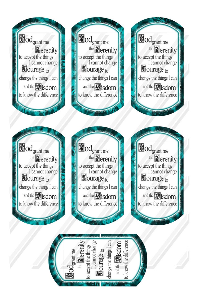 INSTANT DOWNLOAD-Serenity Prayer Dogtags image 1