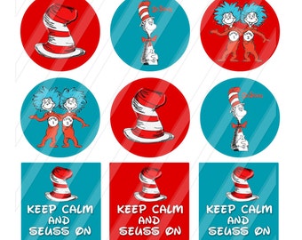 INSTANT DOWNLOAD Seuss Circle Scrabble Combo Graphics 1 inch Images-Bottlecaps-Alta Caps-Scrabbles-Hairbows-Jewelry-Favors