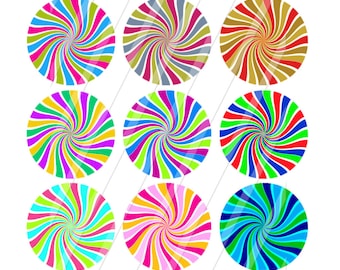 INSTANT DOWNLOAD-Bottlecap 1 inch circle Twirled and Polarized