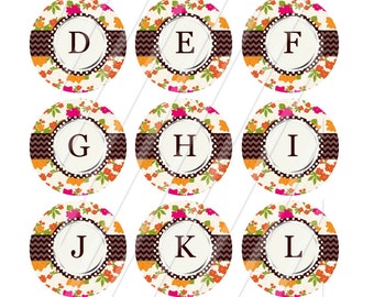 INSTANT DOWNLOAD-Bottlecaps-1 inch circle-Alphabet plus EXTRAS