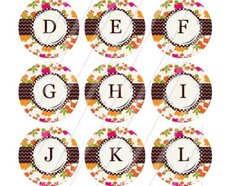 INSTANT DOWNLOAD-Bottlecaps-1 inch circle-Alphabet plus EXTRAS