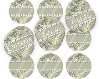 INSTANT DOWNLOAD-Digital Bottlecaps-Editables-Bridal-Jewelry-Keychains