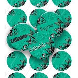 INSTANT DOWNLOAD-Digital Bottlecaps-Editables-Jewelry-Keychains