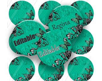 INSTANT DOWNLOAD-Digital Bottlecaps-Editables-Jewelry-Keychains