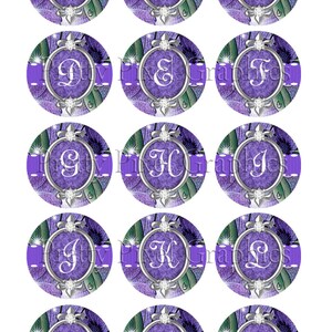 INSTANT DOWNLOAD-Bottlecaps-1 inch circle-Alphabet plus EXTRAS image 2