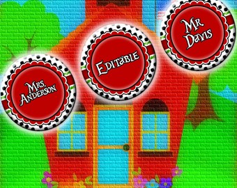 INSTANT DOWNLOAD-Digital Bottlecaps-Editables-Jewelry-Keychains-School-Teacher Gift