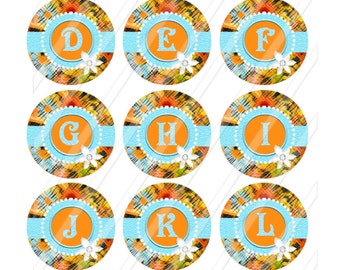 INSTANT DOWNLOAD-Bottlecaps-1 inch circle-Alphabet plus EXTRAS