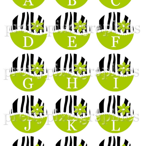 INSTANT DOWNLOAD-Bottlecaps-Zebra Print-Scrapbooking-Hairbows-Disc Its-Alta Caps-Jewelry