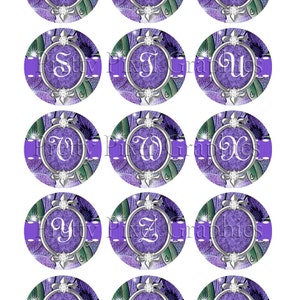 INSTANT DOWNLOAD-Bottlecaps-1 inch circle-Alphabet plus EXTRAS image 3